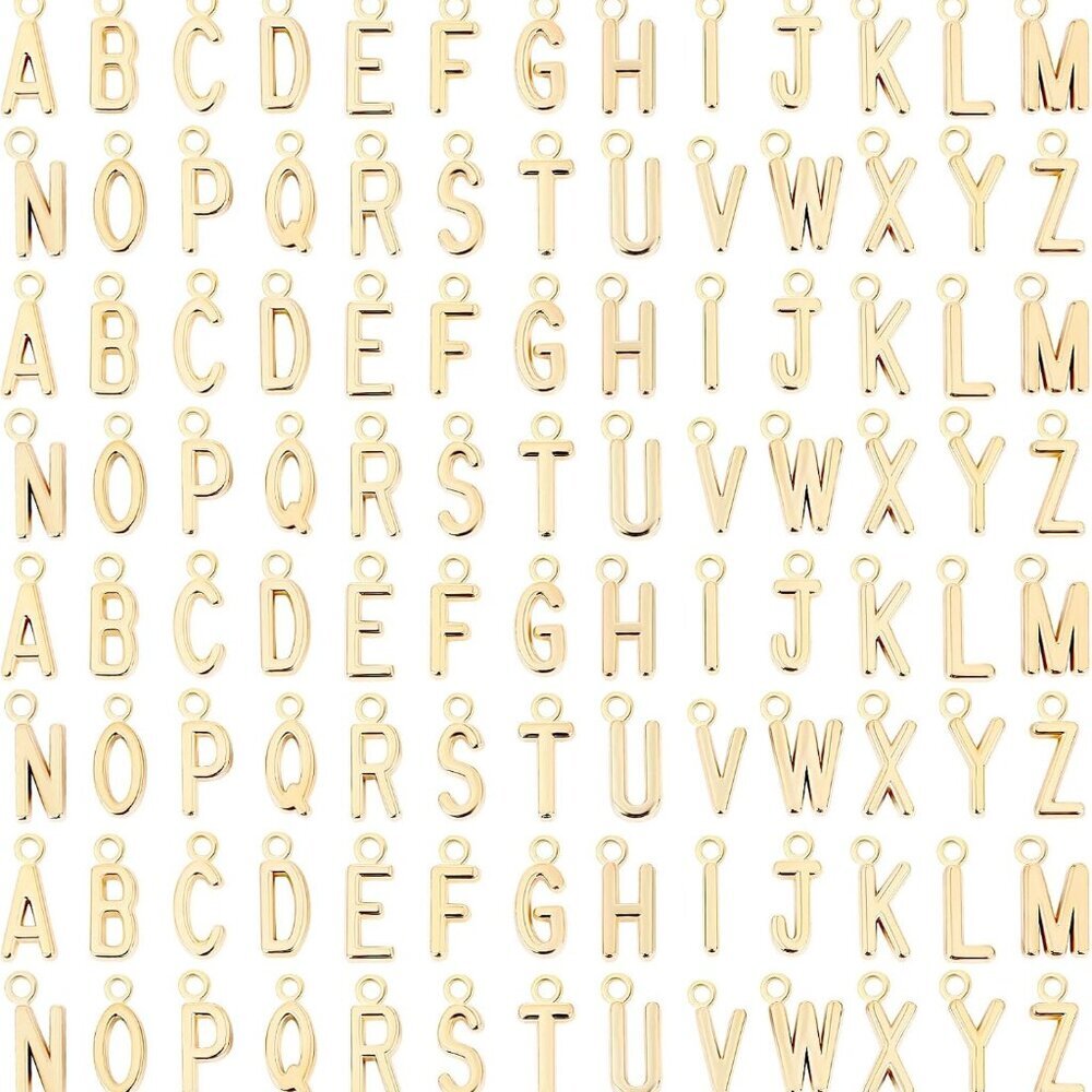 156Pcs/6 Sets Letter Charms - ABC Alphabet Charms DIY Bracelets & Necklaces with